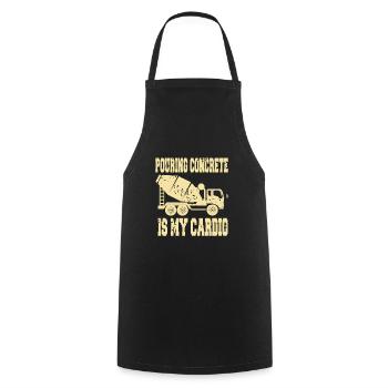 Pouring Concrete Is My Cardio Retro Funny Mason - Cooking Apron - black - Front - AI Model Male 185 dark (185cm)
