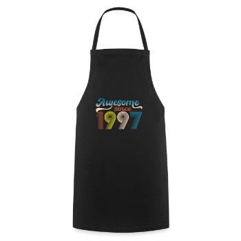 Vintage 1997 Retro Bitrthday Limited Edition - Cooking Apron - black - Front - AI Model Male 185 dark (185cm)