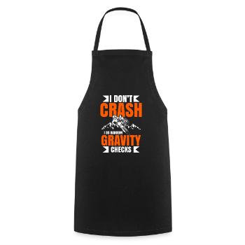 I Don't Crash I Do Random Gravity Checks Motocross - Cooking Apron - black - Front - AI Model Male 185 dark (185cm)
