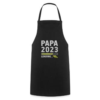 Cadeau des futurs parents de grossesse Papa 2023 - Tablier de cuisine - noir - Devant - AI Model Male 185 dark (185cm)