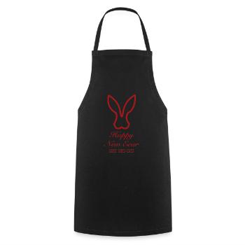 Joyeux Nouvel An Chinois Lapin 2023 - Tablier de cuisine - noir - Devant - AI Model Male 185 dark (185cm)
