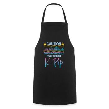 Peut spontanément commencer à chanter de la K-pop - Tablier de cuisine - noir - Devant - AI Model Male 185 dark (185cm)