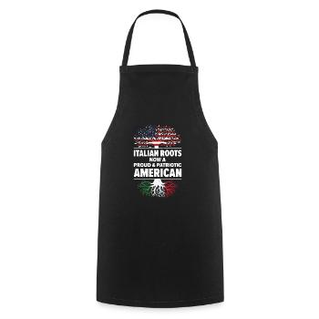 Born Italian Italy American USA Citizenship - Cooking Apron - black - Front - AI Model Male 185 dark (185cm)