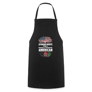 Né en Afghanistan Afghanistan Américains USA - Tablier de cuisine - noir - Devant - AI Model Male 185 dark (185cm)