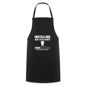 Installing Teeth Dental Work Oral Care Dentist - Cooking Apron - black - Front - AI Model Male 185 dark (185cm)