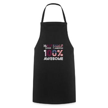 Born Qatari Qatar American USA Citizenship - Cooking Apron - black - Front - AI Model Male 185 dark (185cm)