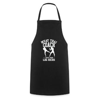 Muay Thai Coach Kickboxing Instructor Martial Arts - Cooking Apron - black - Front - AI Model Male 185 dark (185cm)