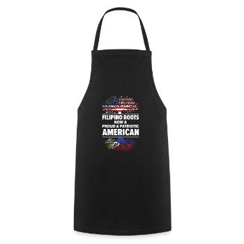 Né philippin Philippines Américains USA - Tablier de cuisine - noir - Devant - AI Model Male 185 dark (185cm)