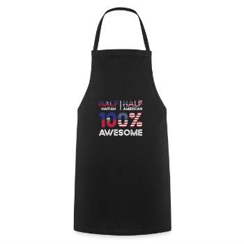 Moitié haïtien haïtien américain USA - Tablier de cuisine - noir - Devant - AI Model Male 185 dark (185cm)