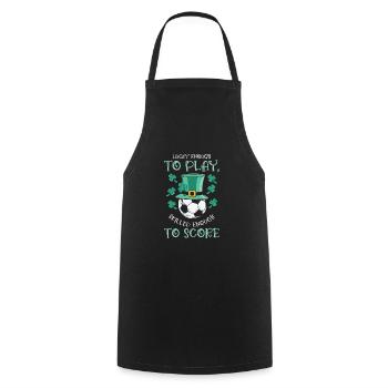 St. Patrick’s Day Football Sport Lucky Shamrock - Tablier de cuisine - noir - Devant - AI Model Male 185 dark (185cm)