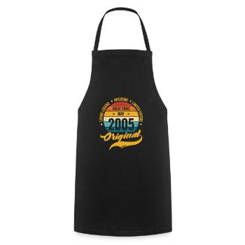 Retro 18 Years May 2005 Birthday Vintage Bday - Cooking Apron - black - Front - AI Model Male 185 dark (185cm)