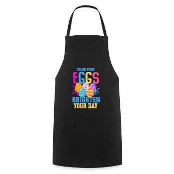 Easter Colorful Egg Dye Rabbit Egg Hunt - Cooking Apron - black - Front - AI Model Male 185 dark (185cm)