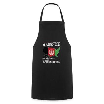 Geboren in Afghanistan Afghanistan Amerikaner USA - Kochschürze - Schwarz - Vorne - AI Model Male 185 dark (185cm)