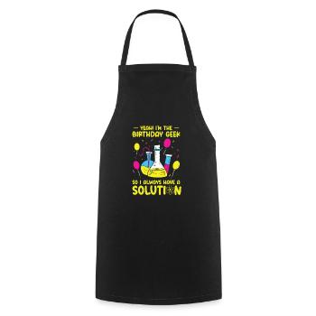 Science Thème Fête d’anniversaire Chimie - Tablier de cuisine - noir - Devant - AI Model Male 185 dark (185cm)
