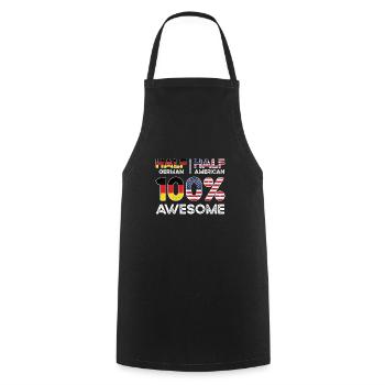 Geboren Deutsch Deutschland Amerikanisch USA - Kochschürze - Schwarz - Vorne - AI Model Male 185 dark (185cm)