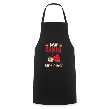 Dear Santa Christmas Holiday Typography - Cooking Apron - black - Front - AI Model Male 185 dark (185cm)