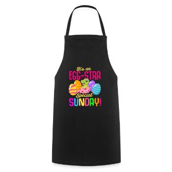 Easter T-rex Dinosaur Rabbit Easter Holiday - Cooking Apron - black - Front - AI Model Male 185 dark (185cm)