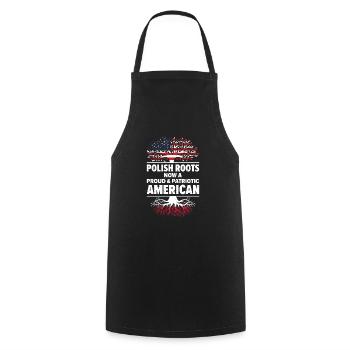 Born Polish Poland American USA Citizenship - Cooking Apron - black - Front - AI Model Male 185 dark (185cm)
