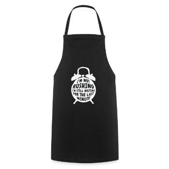 Procrastinating Alarm Clock Procrastinator Work - Cooking Apron - black - Front - AI Model Male 185 dark (185cm)