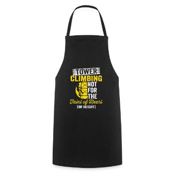 Technicien d’escalade de tour cellulaire - Tablier de cuisine - noir - Devant - AI Model Male 185 dark (185cm)