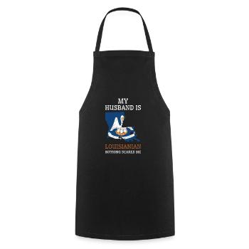 Rien ne me fait peur mari louisien - Tablier de cuisine - noir - Devant - AI Model Male 185 dark (185cm)