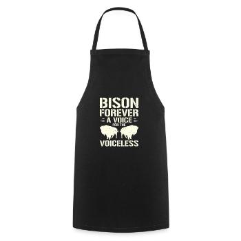 Weltnaturschutztag Retro-Bison Wildlife Tierschutz - Kochschürze - Schwarz - Vorne - AI Model Male 185 dark (185cm)