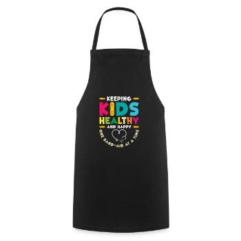 School Nurse Medical Nursing Nurse Appreciation - Cooking Apron - black - Front - AI Model Male 185 dark (185cm)