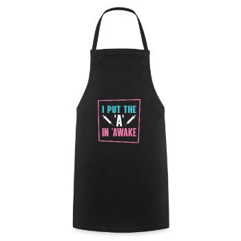 Anesthesia Anesthesiologist Nurse Anesthesiology - Cooking Apron - black - Front - AI Model Male 185 dark (185cm)