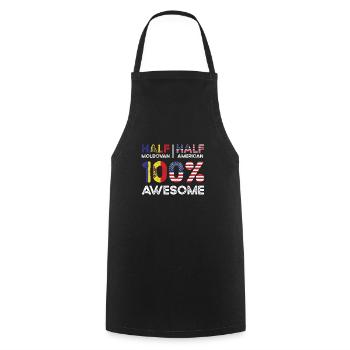 Born Moldovan Moldova American USA Citizenship - Cooking Apron - black - Front - AI Model Male 185 dark (185cm)