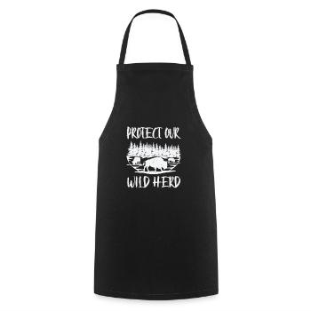 World Wildlife Day Retro Bison Wildlife Animal - Cooking Apron - black - Front - AI Model Male 185 dark (185cm)