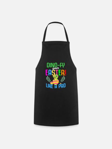 Easter T-rex Dinosaur Rabbit Easter Holiday - Cooking Apron - black