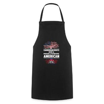 Geboren Kambodschaner Kambodscha Amerikaner USA - Kochschürze - Schwarz - Vorne - AI Model Male 185 dark (185cm)