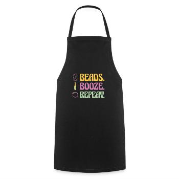 Mardi Gras Carnival Drinking Beer Beads Festival - Cooking Apron - black - Front - AI Model Male 185 dark (185cm)