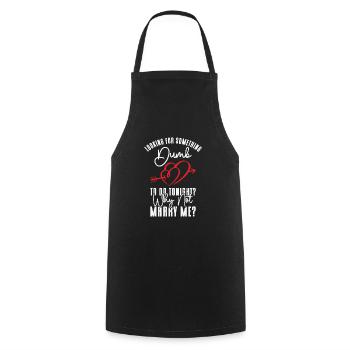 Dumb Wedding Heart Couple Relationship Romance - Cooking Apron - black - Front - AI Model Male 185 dark (185cm)