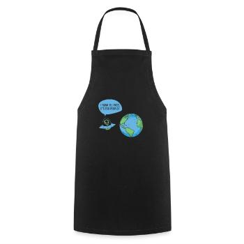 Space Alien Astronomy Alien Spaceship Comic - Cooking Apron - black - Front - AI Model Male 185 dark (185cm)