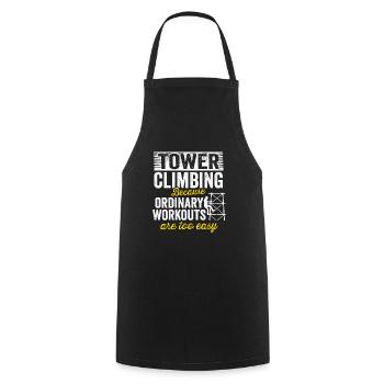 Technicien d’escalade de tour cellulaire - Tablier de cuisine - noir - Devant - AI Model Male 185 dark (185cm)