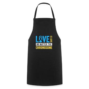 World Down Syndrome Day Extra Chromosome Love - Cooking Apron - black - Front - AI Model Male 185 dark (185cm)