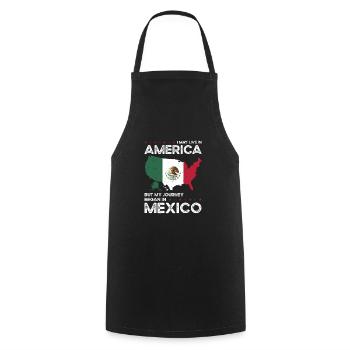 Born Mexican Mexico American USA Citizenship - Cooking Apron - black - Front - AI Model Male 185 dark (185cm)