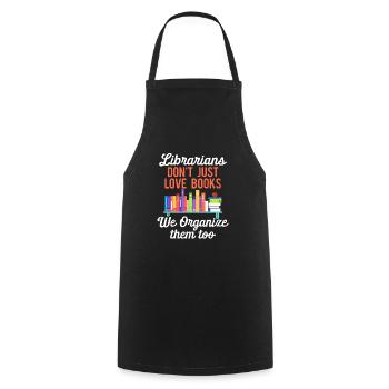 Librarian Bookworm Book Nerd Reading Library - Cooking Apron - black - Front - AI Model Male 185 dark (185cm)