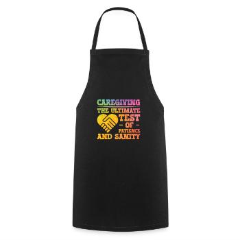 Caregiver Nurse Nursing Caregiving - Cooking Apron - black - Front - AI Model Male 185 dark (185cm)