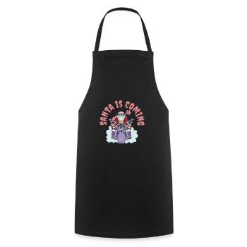 Père Noël effrayant Noël Vacances Halloween - Tablier de cuisine - noir - Devant - AI Model Male 185 dark (185cm)