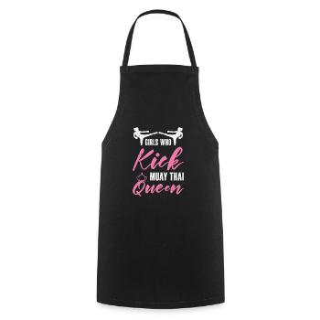 International Women's Day Muay Thai Girl Power - Cooking Apron - black - Front - AI Model Male 185 dark (185cm)