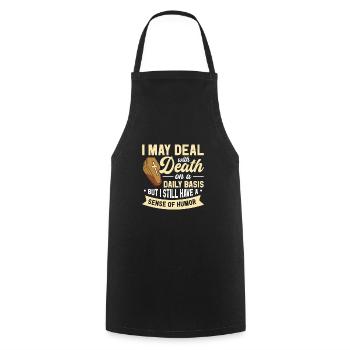 Funeral Director Mortician Mortuary - Cooking Apron - black - Front - AI Model Male 185 dark (185cm)