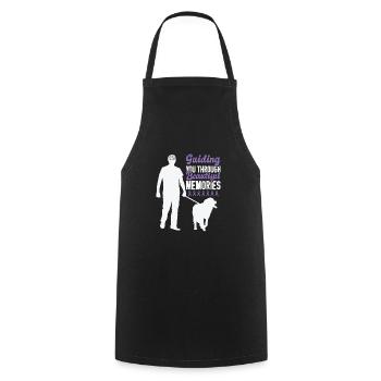 Sensibilisation à la maladie d’Alzheimer Pet Purple Ribbon Pattes - Tablier de cuisine - noir - Devant - AI Model Male 185 dark (185cm)
