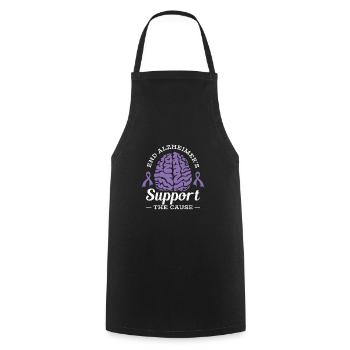 Alzheimer-Bewusstsein Purple Ribbon Gehirn - Kochschürze - Schwarz - Vorne - AI Model Male 185 dark (185cm)