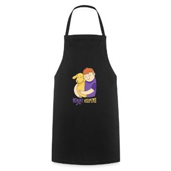 Sensibilisation à la maladie d’Alzheimer Pet Purple Ribbon Pattes - Tablier de cuisine - noir - Devant - AI Model Male 185 dark (185cm)