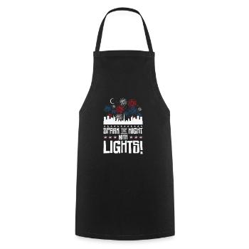 USA Independence Patriotic American Flag Fireworks - Cooking Apron - black - Front - AI Model Male 185 dark (185cm)
