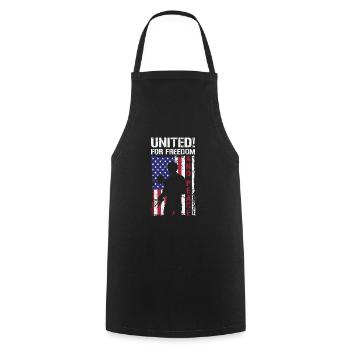 USA Independence Military Heroes Soldier Freedom - Cooking Apron - black - Front - AI Model Male 185 dark (185cm)