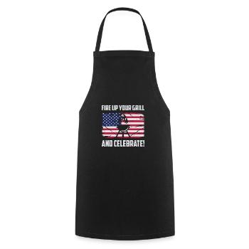 Barbecue de l’indépendance des États-Unis Drapeau américain - Tablier de cuisine - noir - Devant - AI Model Male 185 dark (185cm)