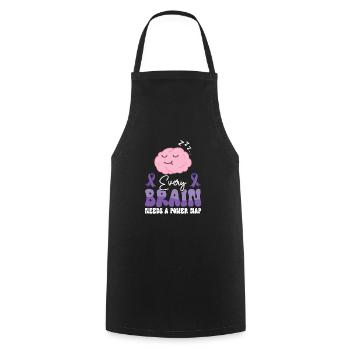 Alzheimer's Awareness Brain Mental Health - Cooking Apron - black - Front - AI Model Male 185 dark (185cm)